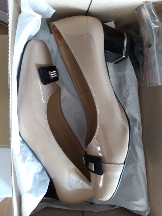 Buty skórzane, czółenka, półbuty, r. 36 nowe