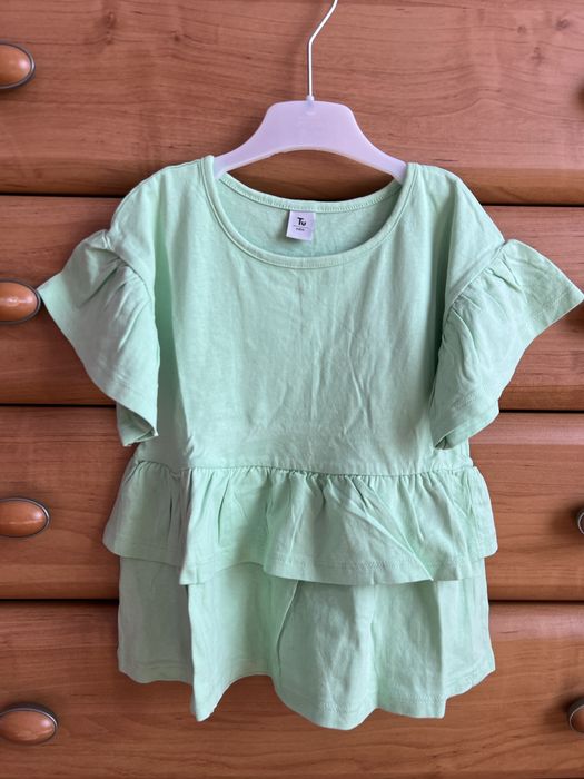 Стильна мʼятна футболка з баскою Tu Kids для дівчинки 5 yrs (110cm)