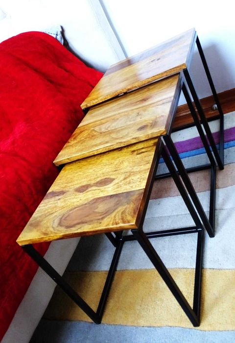 Modernistyczne szafki nocne ze stali nierdzewnej - styl LOFT