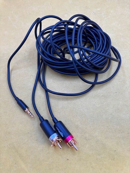 amazon basics 3,5 m na 2-męski adapter rca kabel audio stereo