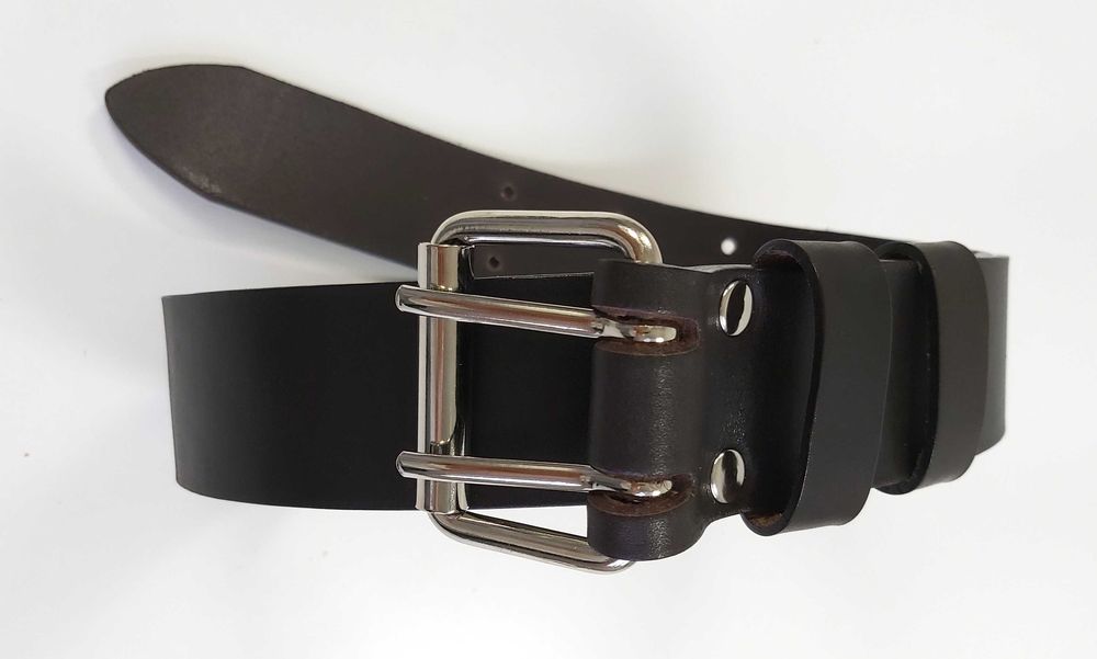 Solidny i Trwały Pas Wojskowy Szeregowca R2 Gruba Skóra Brąz 115cm