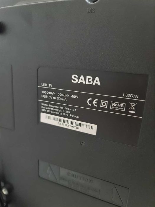Televisão TV SABA 32" LED L32G7N / SABA 32" LED TV com Comando Remote
