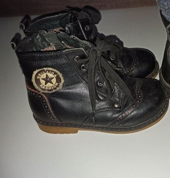 Ортопедические кожаные зимние ботинки 18.5см стелька