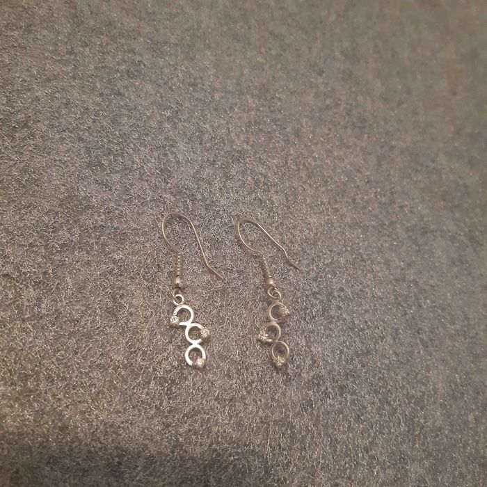 Kolczyki srebrne cyrkonie stan idealny