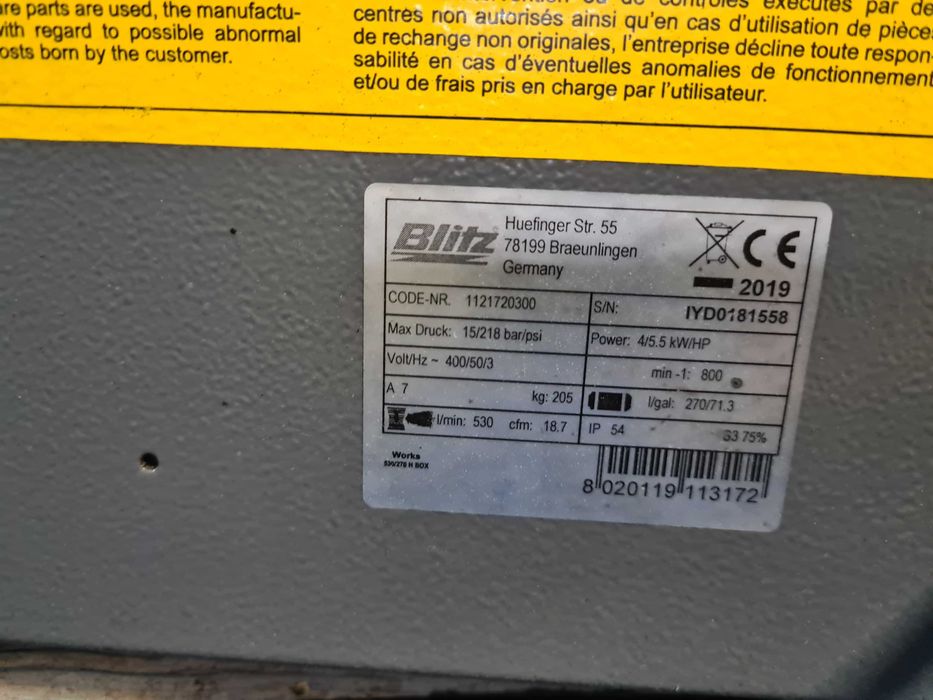 Sprężarka tłokowa BLITZ 4 kw