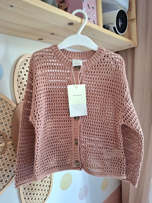Zara Timelesz kardigan z domieszką lnu 104
