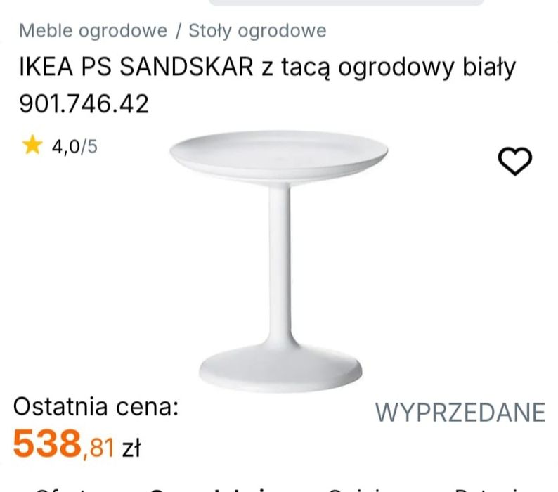 Ikea PS Sandskar z tacą