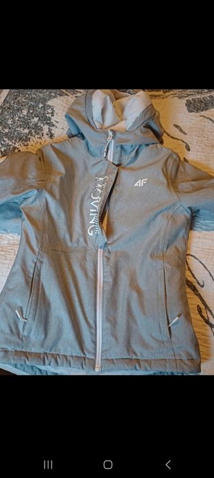 Kurtka zimowa narciarska chłopięca 4f 140cm  szara