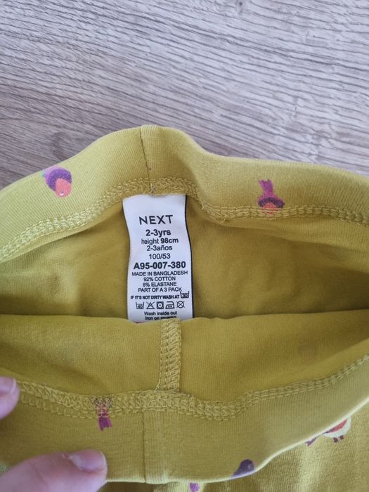 60. Next! Legginsy w ptaszki kolorowe r. 98 długie spodnie
