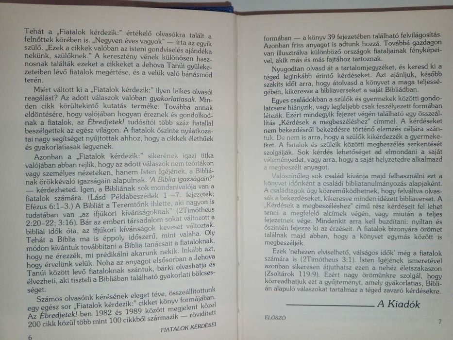 Книга (HU) 1990 р. Вопросы от молодежи Практические ответы.