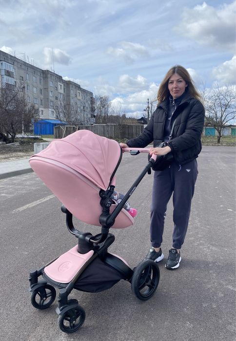 Коляска рожева 2в1