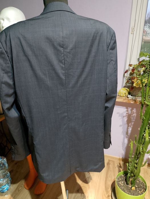 Granatowa Męska Wełniana Marynarka Hugo Boss