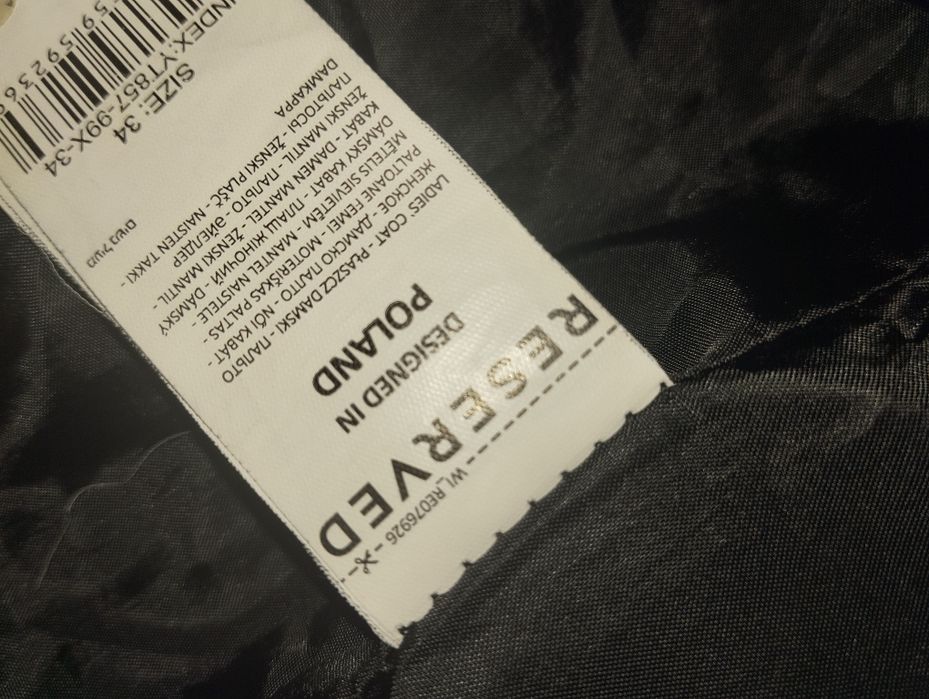 Ciepły płaszcz Reserved  34 XS