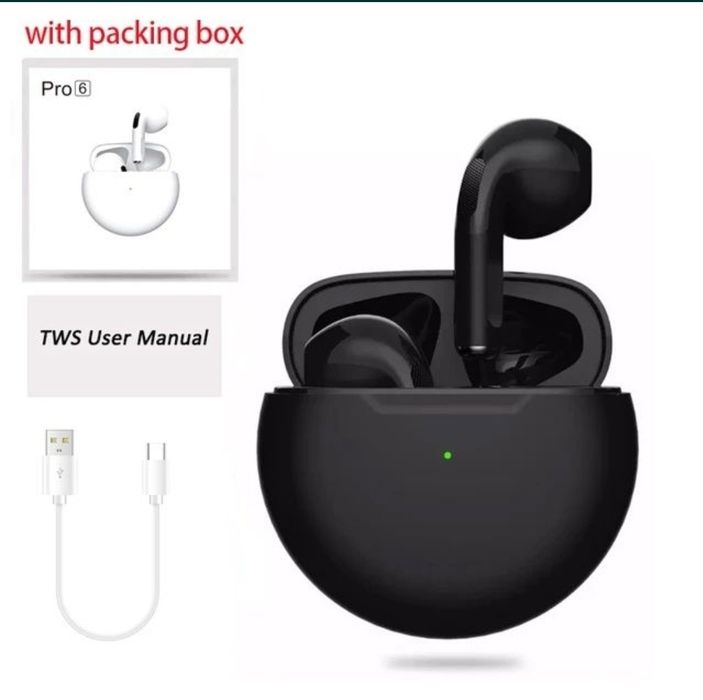 Nowe Słuchawki bezprzewodowe bluetooth czarne