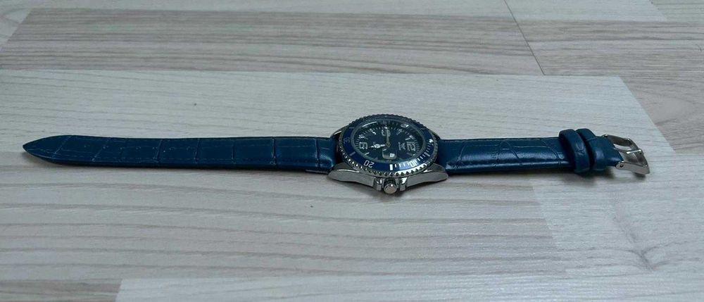 Nowy Zegarek Męski Navy Blue – Styl Diver – Folia Ochronna!