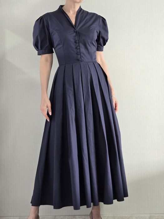 Синее платье миди Laura Ashley коттон