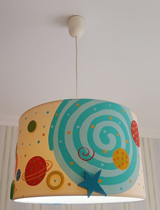 Candeeiros + Puxadores (Tema espaço). Conjunto Quarto Infantil