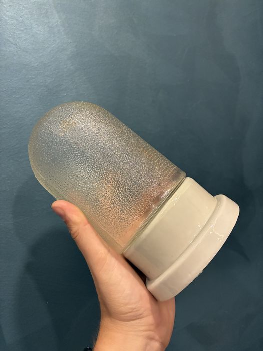 Lampa prl retro orzechówka ganek warsztat ceramika