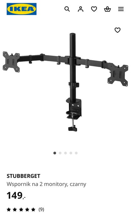 Wspornik Stubberget Ikea 2 monitory