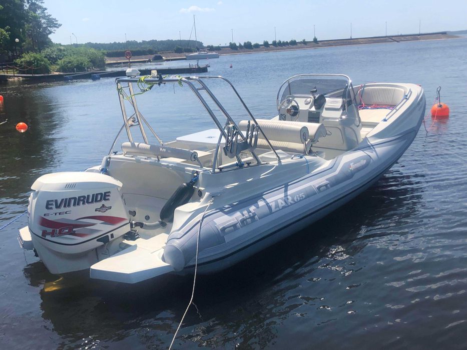 RiB ZAR 65 ponton motorówka Evinrude 225ps