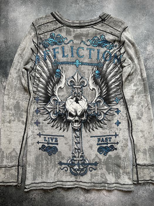 Оригінал Affliction двосторннній лонг кофта sk8 vintage