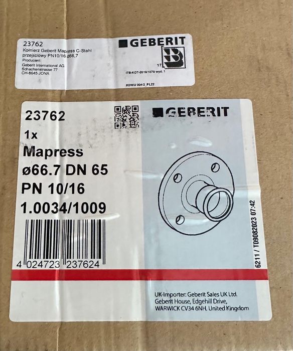 Kołnierz Geberit Mapress C-Stahl D66,7 23762