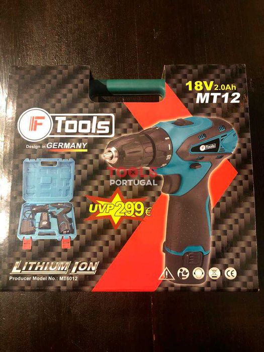 Aparafusadora 18V com 2 baterias