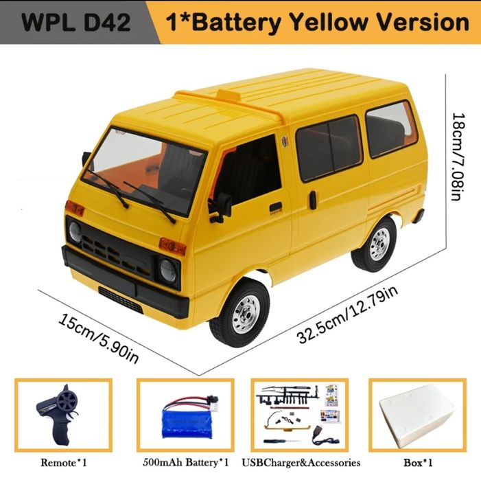 Carro Carrinha RC VAN Suzuki Carry WPL D42 RTR 1:10