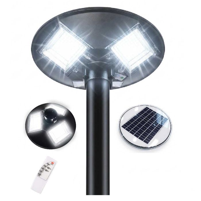 LAMPA SOLARNA LATARNIA OGRODOWA zewnętrzna typu UFO czujnik RUCHU i ZMIERZCHU + pilot Akumulator LiFePO4 15000mAh całoroczna