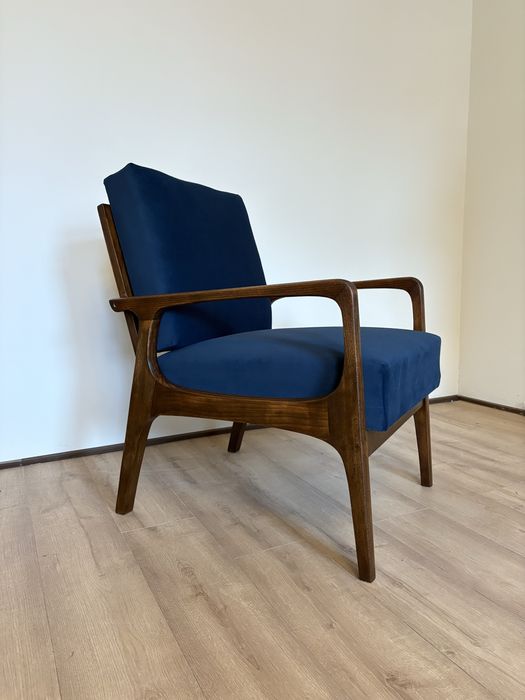 Fotel PRL lounge Prudnickie Fabryki Mebli Polska lata 50 unikat