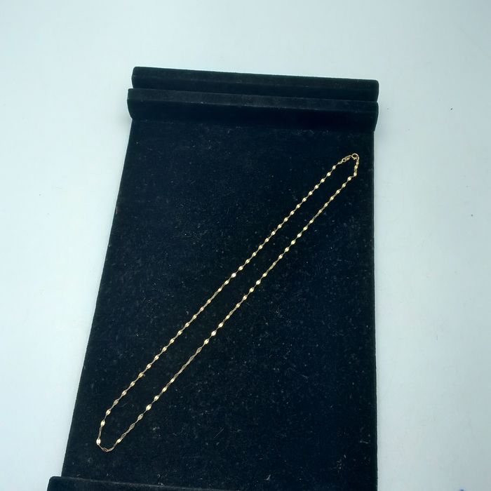 Złoty łańcuszek 1,38g 585 51cm  splot kawa blaszki