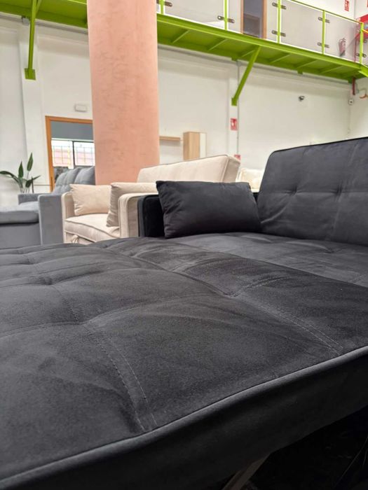 Sofá-cama de dois lugares preto