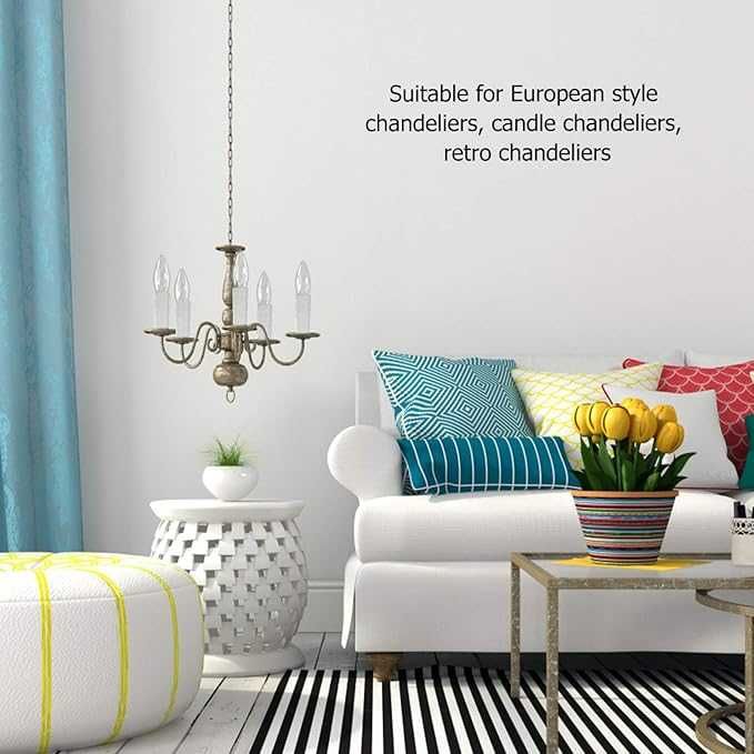 Metalowe Gilzy do Lamp E14 - Zestaw 6 Sztuk, 25x80mm, Białe