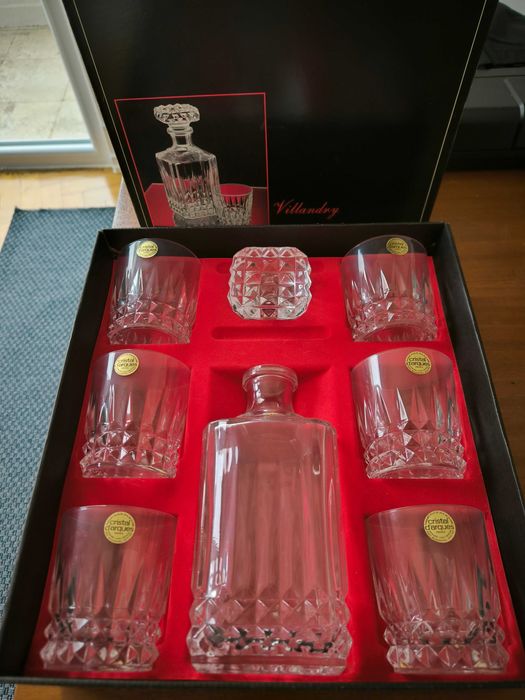 Conjunto Garrafa e 6 copos Whiskey - Cristal D'Arques-Durand