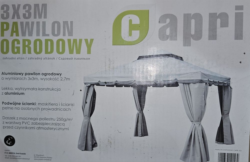 Pawilon ogrodowy Capri 3x3 Miropol