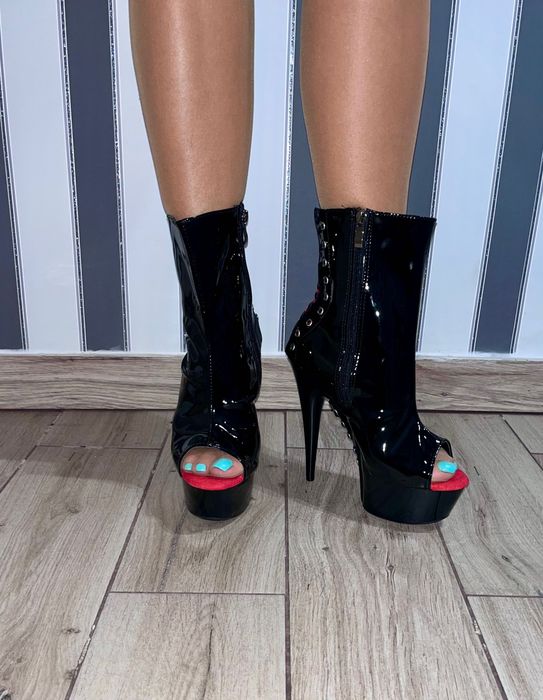 152/ Lakierowane sexy botki Trans Crossdress szpilki buty OD RĘKI 45