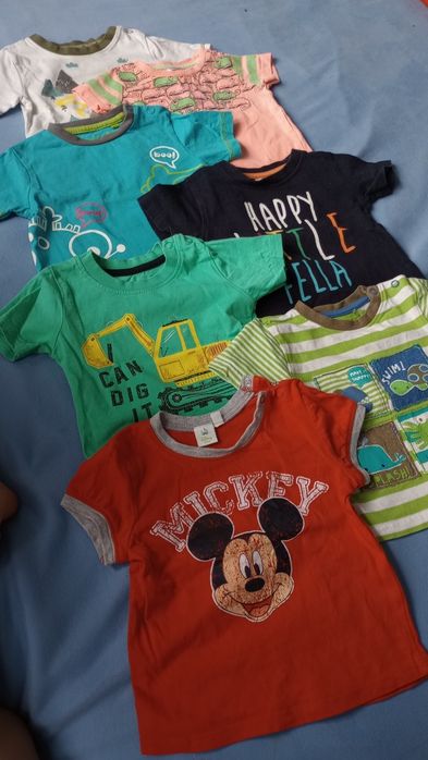 Bluzki krótki rękaw 74 7szt.