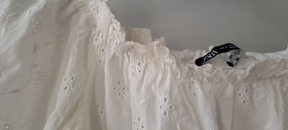 Top zara s bordado inglês