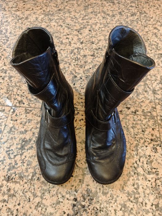 Botas Pretas em Pele Genuína Waldläufer (Tam. 37)