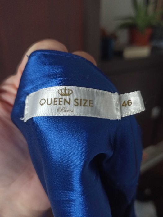 Piękna sukienka długa wesele forever 46 chabrowa