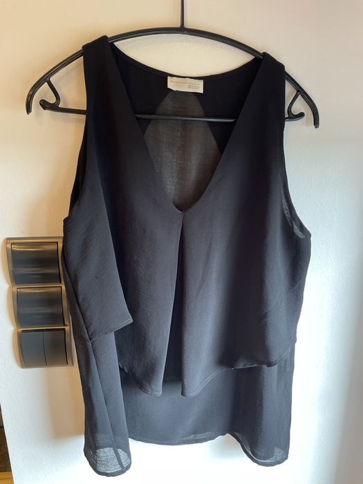 ZARA czarna efektowna bluzka damska / L / nowa