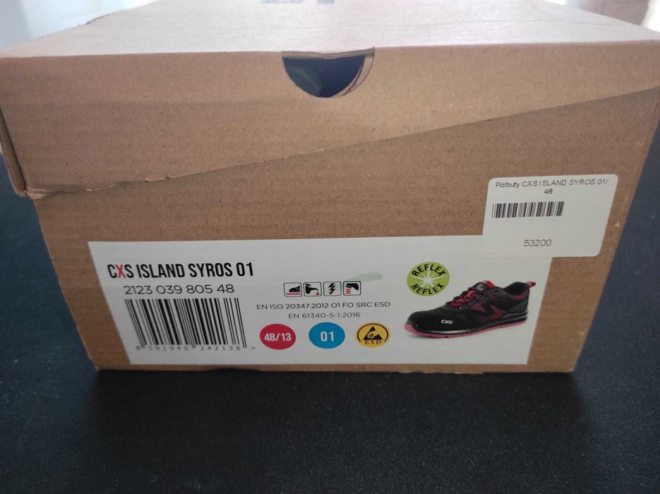 Робочі кросівки розмір EUR 48 (31 см.) CXS ISLAND SYROS O1. EN 20347:2