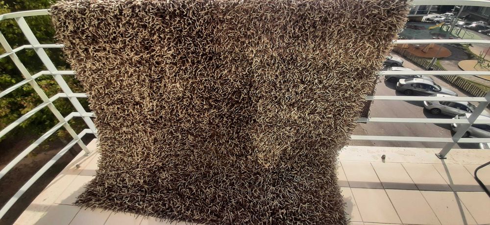 2 Brown and Beige Shaggy Rugs