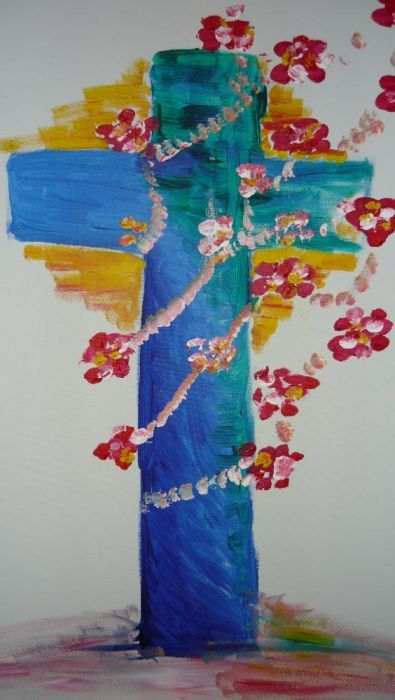 Obraz olejny krzyż 100x70 cm