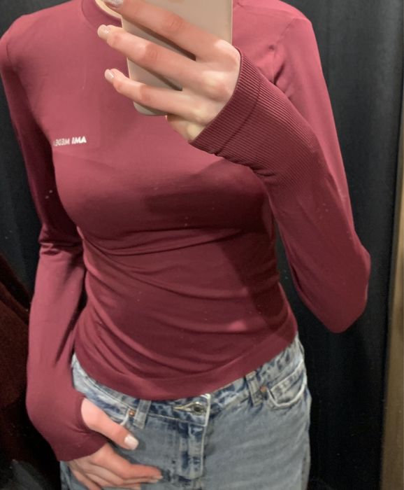 спортивний лонгслів бордовий