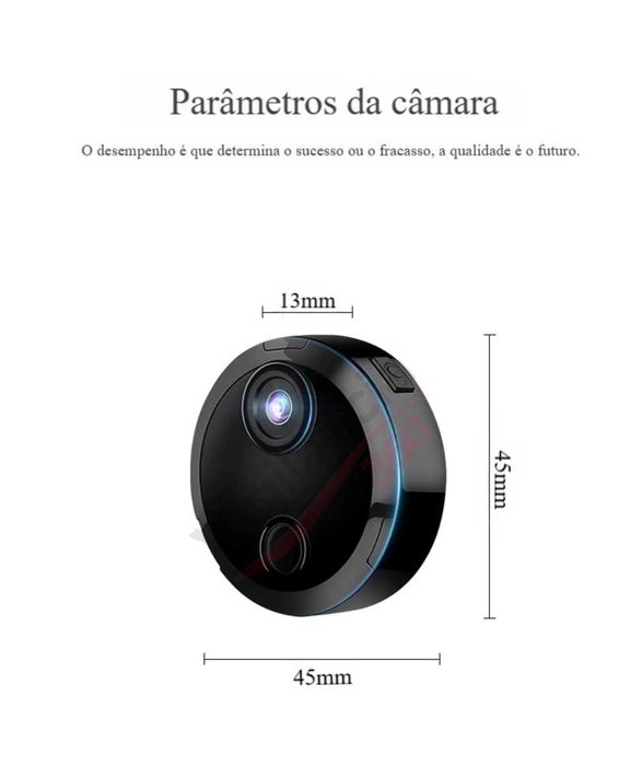 Micro Câmara WiFi FullHD 1080P Visão Noturna Deteção Movimento - NOVA