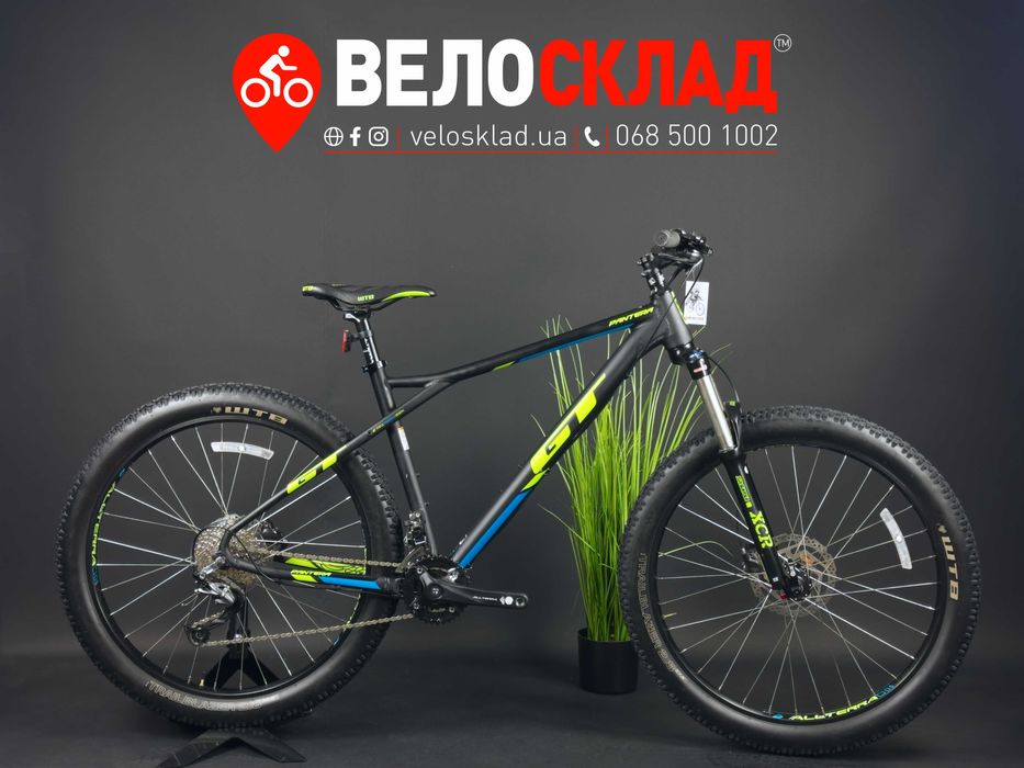 Велосипед гірський 27,5" GT Pantera Comp L", чорний з зеленим