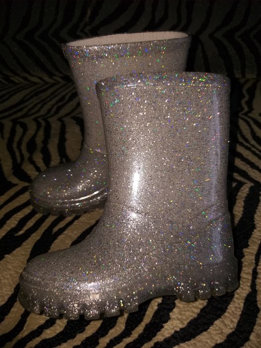 Сапожки резиновые с блёстками. Сапоги 19р .22 р,