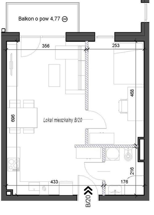 Wykończone Pod Klucz | 2 Pokoje 41,68 m² + Balkon | Os. Lotników