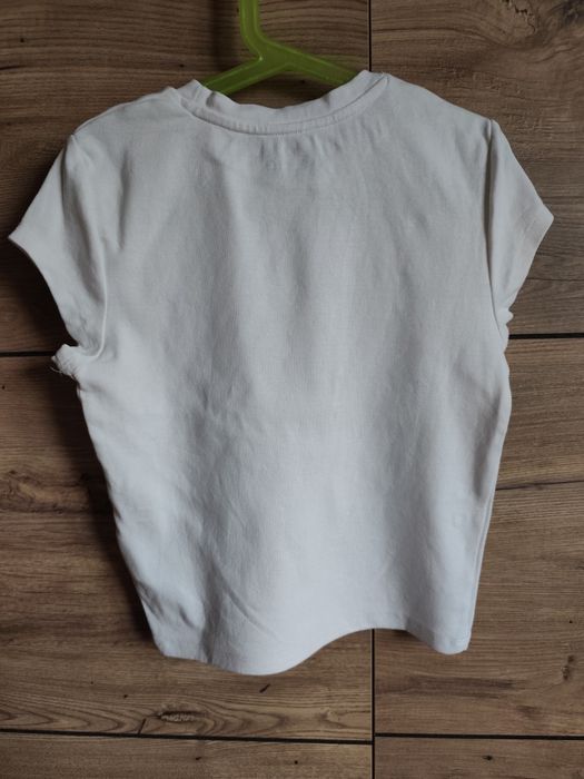 H&M 158/164 crop top bluzka t-shirt biały